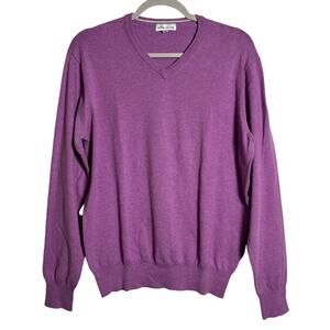 Peter Millar Pima Cotton Silk Blend V-Neck Sweater SIZE M Purple Hop Meadow CC